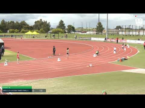 Girls U14 4x100m Timed Final 5: 2021 Commonwealth Bank State Relays Championships // LAVicTV