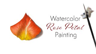 Realistic Rose petal watercolor painting tutorial 🌹 How to paint 3 dimensional object
