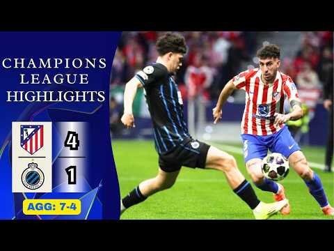 Atletico Madrid - Club Brugge | 4-1 (7-4 AGG) | Highlights| Champions League 2025-26|atletico brugge
