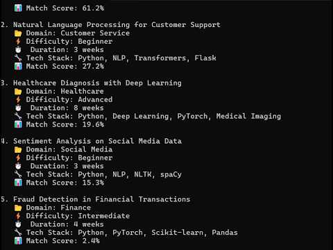 Task Demo - DAS003147 - Project Topic Recommender