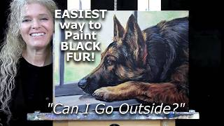 CAN I GO OUTSIDE? Learn How to Draw and Paint a Pet Portrait with Acrylics - Beginner Painting Easy