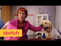 Een blindengeleidemens voor Slobber | Sketch