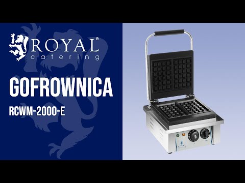 Video - Gofrownica - do gofrów belgijskich - 2000 W - prostokątna - Royal Catering 