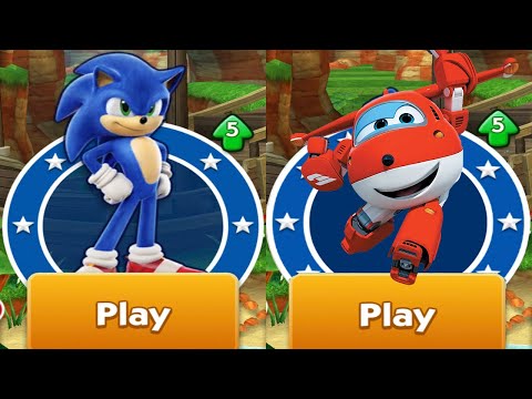 Sonic Dash vs Super Wings Jett Run - All Characters All Bosses Defeated Unlocked Android Gameplay