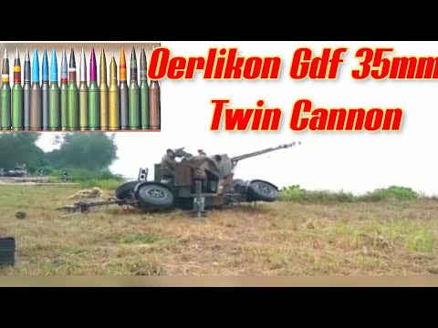 Oerlikon gdf 35mm twin cannon (Shot Slow Motion)