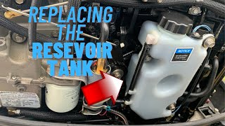 How to replace the Oil Reservoir tank on a Mercury Outboard (Boat in the water!)