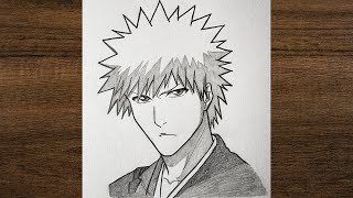 How to draw Ichigo from Bleach 💚 /  anime drawing / Easy drawing 