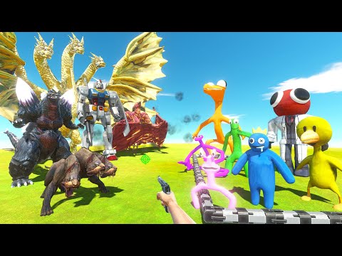 FPS Avatar Rescues Rainbow Friends and Fights Team King Ghidorah - Animal Revolt Battle Simulator