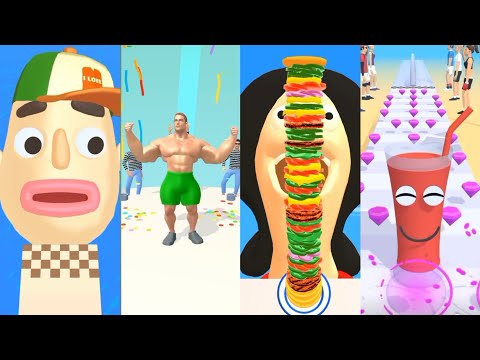 Sandwich Runner - Muscle Rush - Burger Run - Juice Run - Gameplay Walkthrough Android, IOS