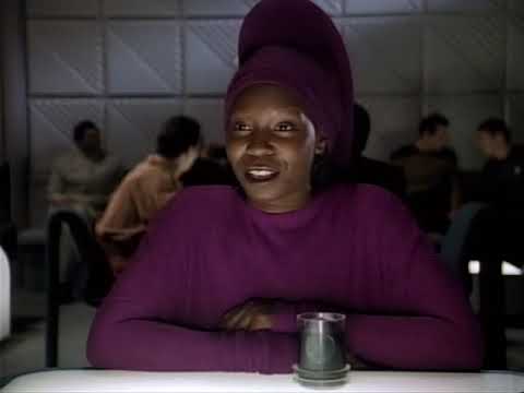 Guinan Give Lt. Worf Prune Juice (warrior drink)