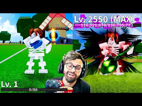🔥Blox Fruits: Do Nível 1 a 2550 com Apenas ITENS do Brook 😱 [FILME COMPLETO]