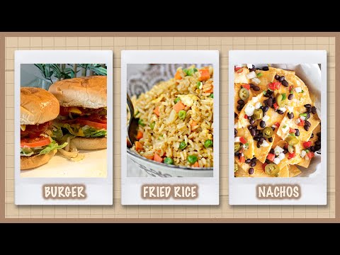 3 Comfort Food Recipes | Veggie Burger, Stir-Fried Rice, Tacos | Kreena Desai