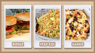 3 Comfort Food Recipes | Veggie Burger, Stir-Fried Rice, Tacos | Kreena Desai