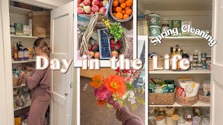 Spring Day in the Life! | pantry organization & tour, farmers market + grocery haul!