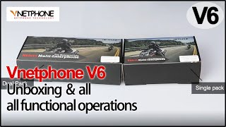 VNETPHONE V6 | UNBOXING & ALL FUNCTION OPERATION | MOTORCYCLE HELMET BLUETOOTH INTERCOM