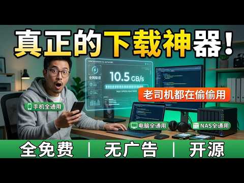 这才是真正的下载神器！开源/无广/全免费，手机/电脑/NAS全通用，老司机都在偷偷用！