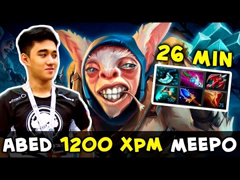 Abed 1200 XPM Meepo vs 5 counter-pick heroes