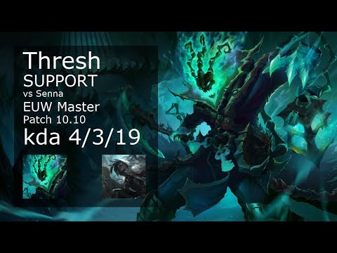 Thresh Support & Vayne vs Senna & Xerath - EUW Master 4/3/19 Patch 10.10 Gameplay