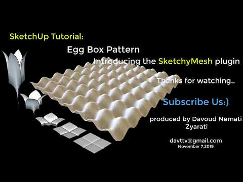 SketchUp Tutorial : Egg Box Pattern by Sketchy Mesh plugin
