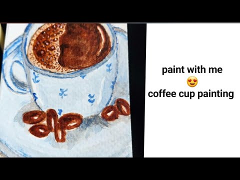 how to paint Coffee cup painting acrylic #art