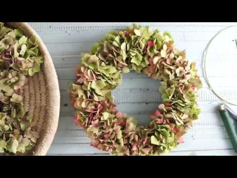 Herbstdeko: Hortensienkranz selber binden