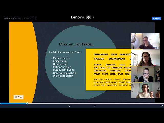 Conférence: «Professionnalisation du bénévolat – Société canadienne du Cancer»