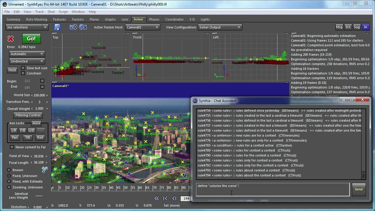 Introduction to SynthEyes' Assistant, Synthia