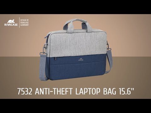 Rivacase 7532 pilkas / tamsiai mėlynas nešiojamojo kompiuterio dėklas iki 15,6 colio video
