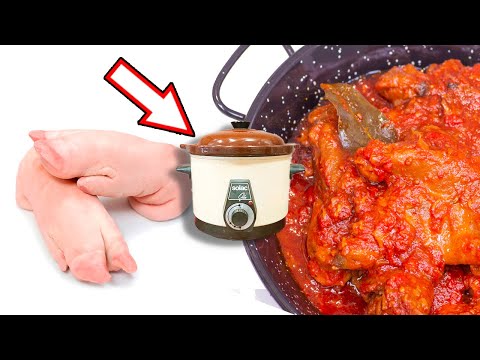Cómo hacer MANITAS de CERDO en SALSA DE TOMATE ▶ Recetas en Olla Lenta