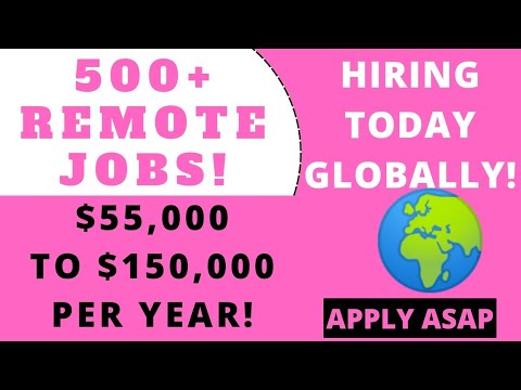 OVER 500 WORK FROM HOME JOBS! HIRING IMMEDIATELY BETWEEN $55,000-$150,000 PER YEAR NO DEGREE NEEDED!