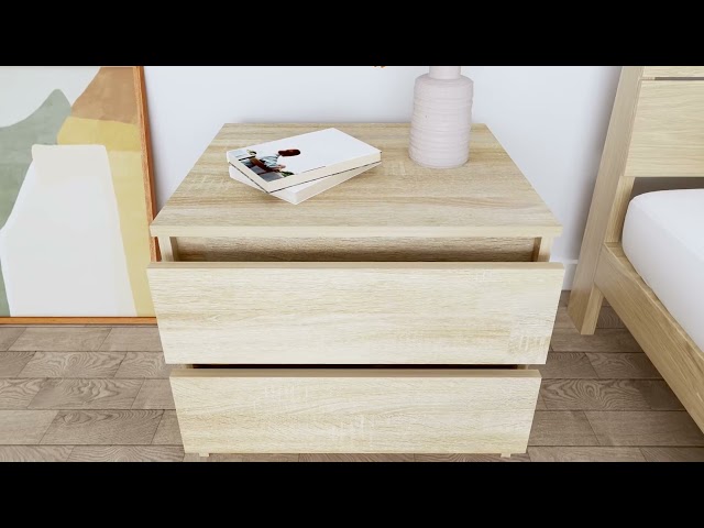 Video teaser per 806199 vidaXL Bed Cabinet Sonoma Oak 50x39x43,5 cm Engineered Wood