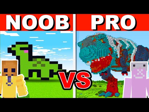 Minecraft NOOB vs HACKER: ULTIMATE DINOSAUR BUILD CHALLENGE