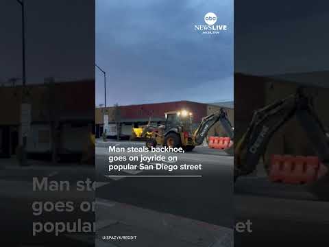 Man arrested after taking stolen backhoe on joyride through San Diego