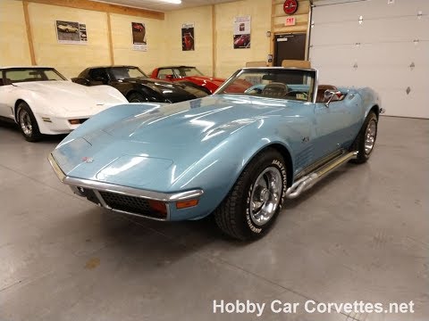 1972 Blue Corvette Convertible Four Speed Manual For Sale Video