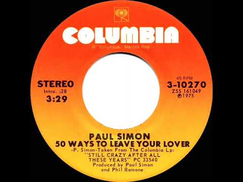 1976 HITS ARCHIVE: 50 Ways To Leave Your Lover - Paul Simon (a #1 record--stereo 45)