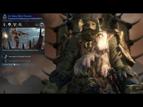 SHADOW OF WAR: (CLIP) NASTY OLOG OVERLORD, BEASTMASTER STATS