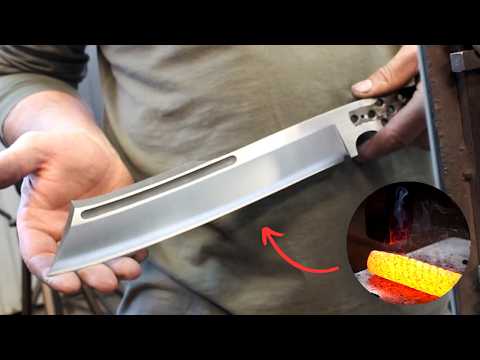 Forging a KNIFE from a TRUCK SPRIN | How to make a knife (Full video)