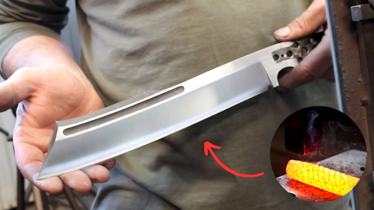 Forging a KNIFE from a TRUCK SPRIN | How to make a knife (Full video)