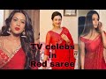 Hot TV Celebs In Red Saree