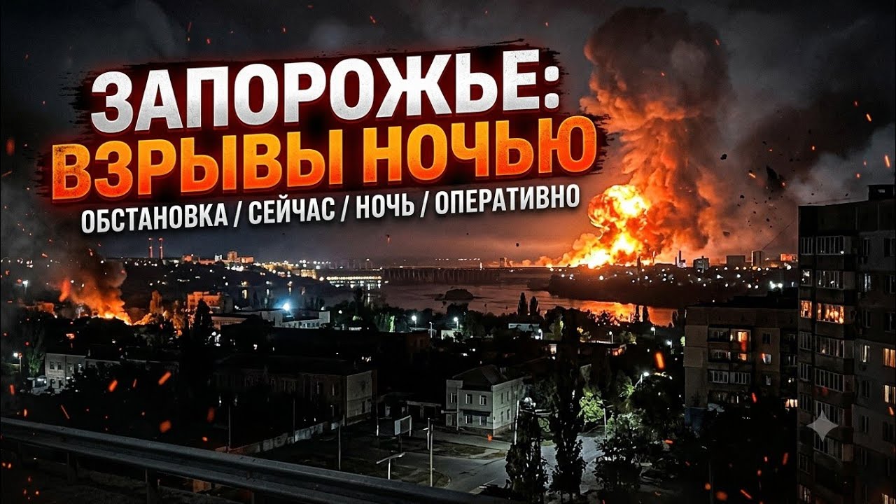 Запорожье ВЗРЫВЫ!!!АТАКА НА ГОРОД НЕТ СВЕТА СЕЙЧАС!!! 19.08.2026