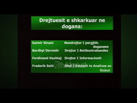 Stuhi shkarkimesh në dogana, lirohet nga detyra Saimir Sinani (6 Gusht 2003)