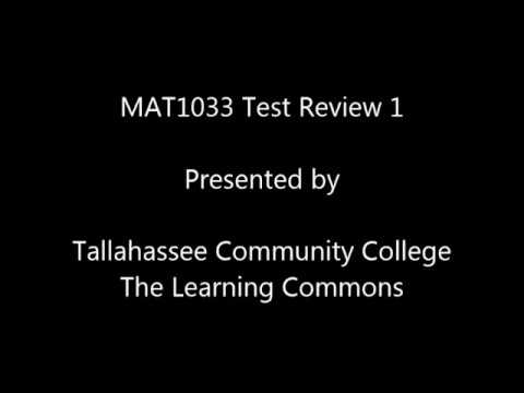 Mat1033 Test 1 Review
