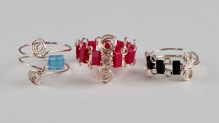Two Hole Tila Beads Spiral Wire Ring Tutorial // Double Hole Bead Jewelry Making
