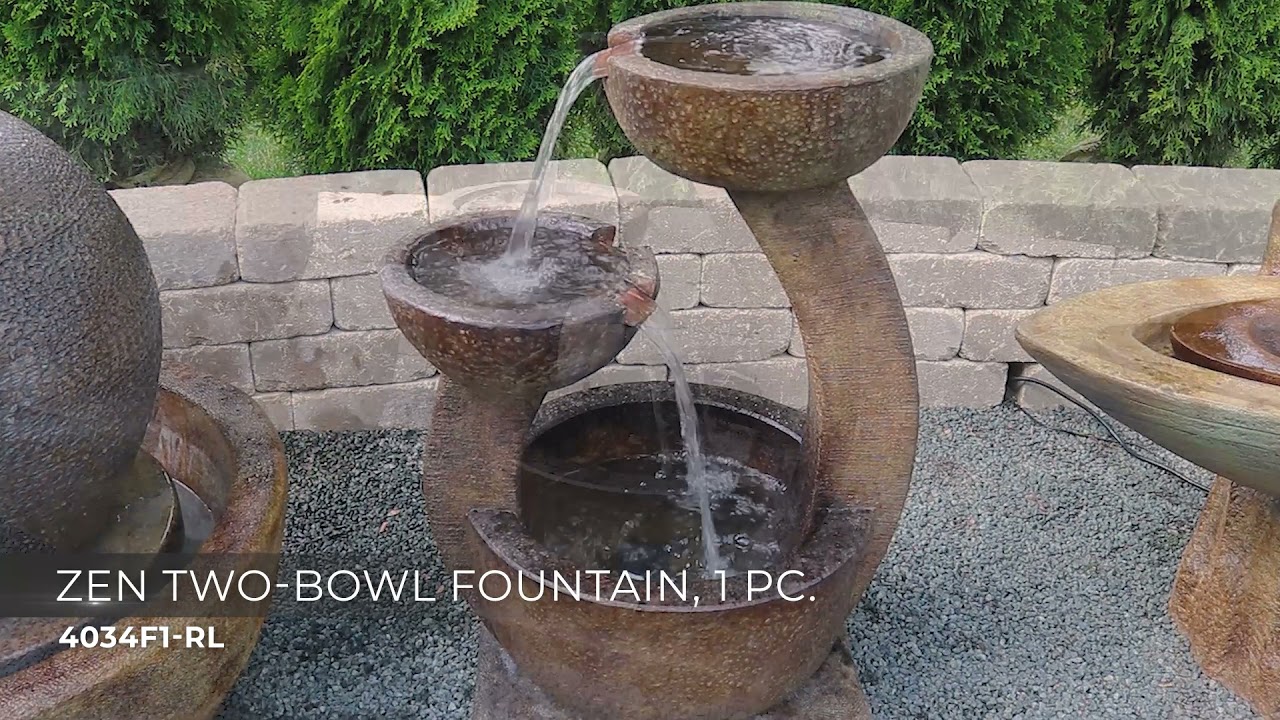 Video 1 Watch A Video About the Zen Relic Lava Two Bowl LED Outdoor Floor Fountain