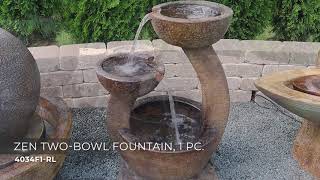 Watch A Video About the Zen Relic Lava Two Bowl LED Outdoor Floor Fountain