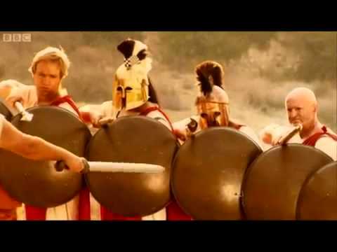Horrible Histories Spartan shield formation