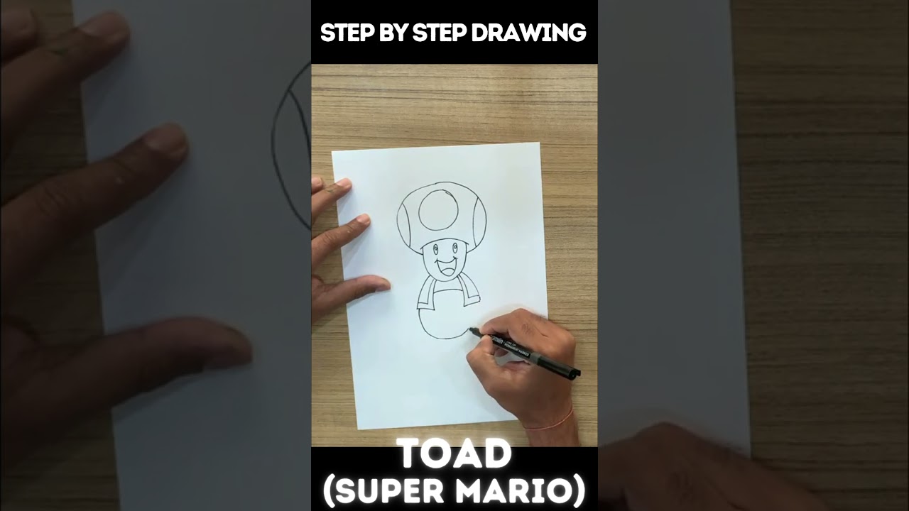 How to draw Toad from Super Mario #shorts #supermario