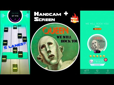 [Beatstar Mod] We Will Rock You (Hard) | 5 LANES?! | Queen | Handcam + Screen | Custom Song