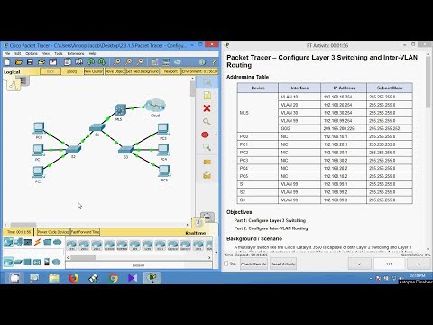 2.3.1.5 Packet Tracer - Configure Layer 3 Switching and inter VLAN Routing