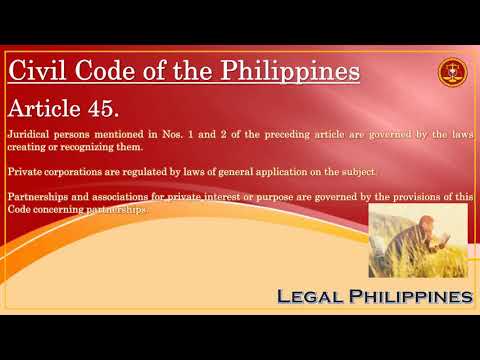 What Laws Govern Different Types Of Juridical Persons? | Civil Code Article 45